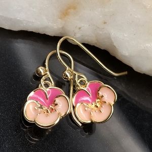 Minimalist Jewelry Hypoallergenic Earrings Floral 14 kt Gold Plated